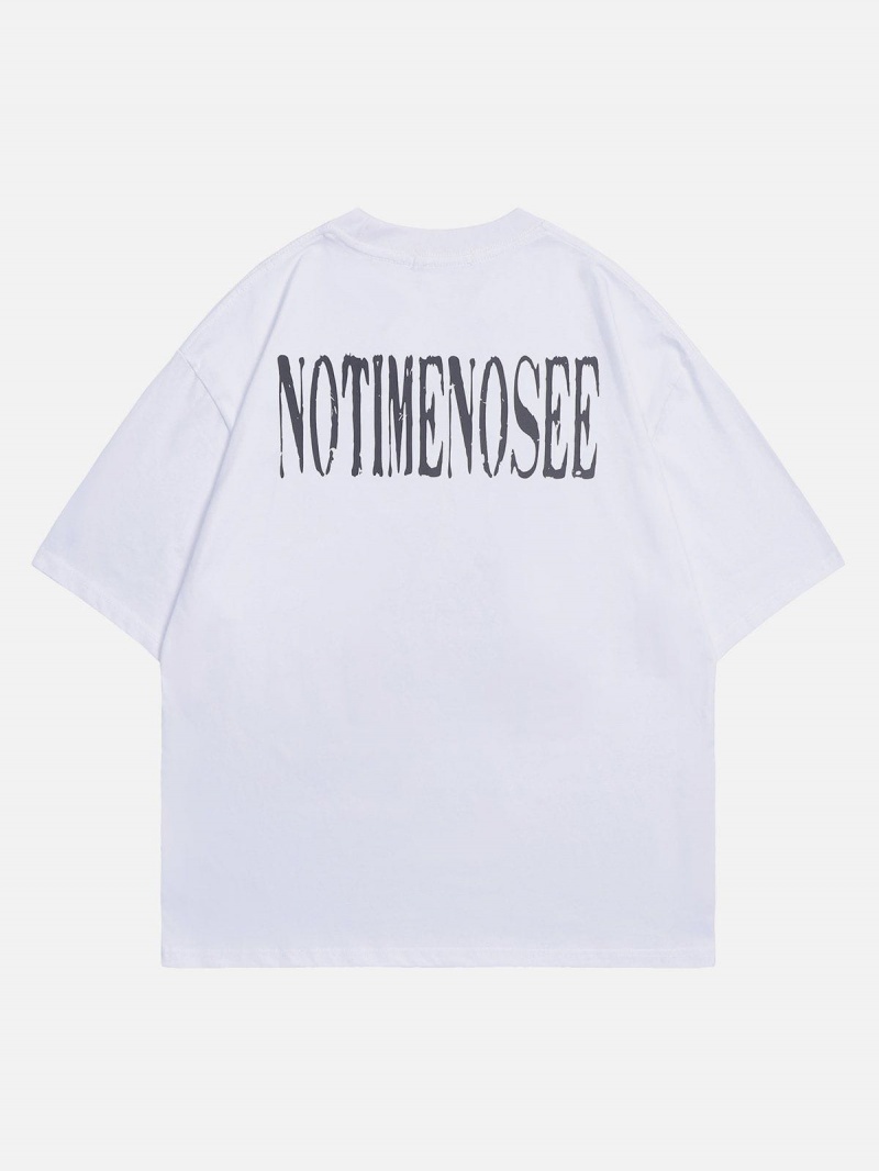 Noir  T Shirts Aelfric Eden Dip-dye Notimenosee Print Tee - FVE-7574769